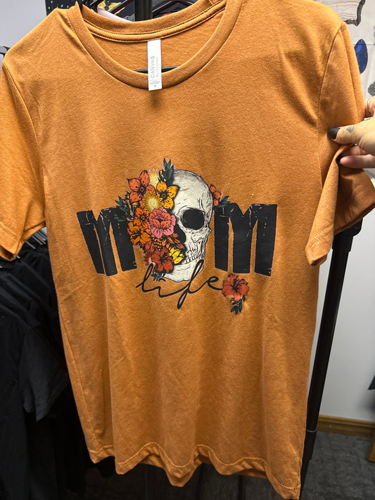 Shirt - Floral MOM Skull