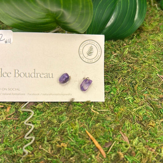 Earring Studs - Charoite