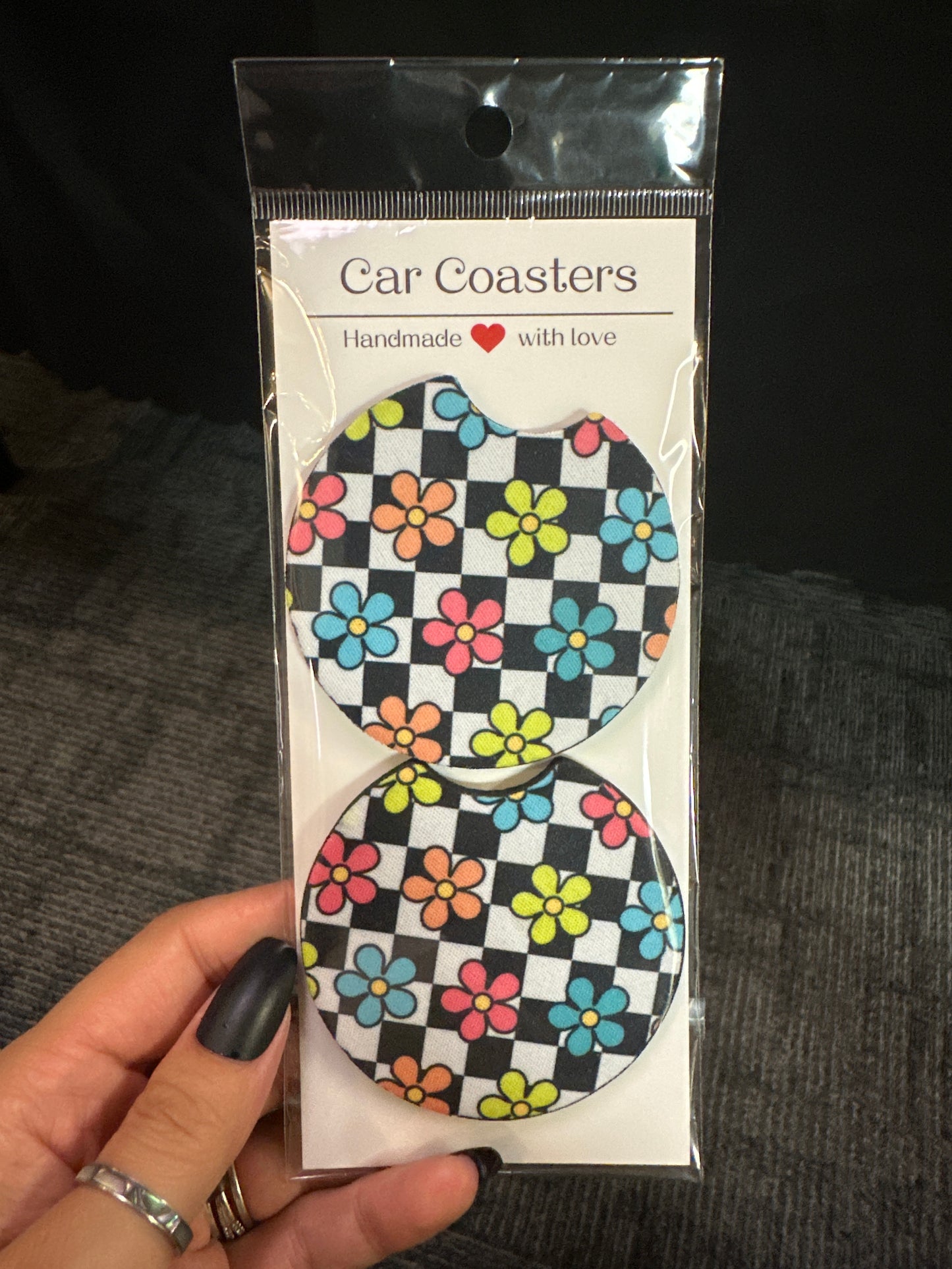 Car Coasters - Checker Daisy