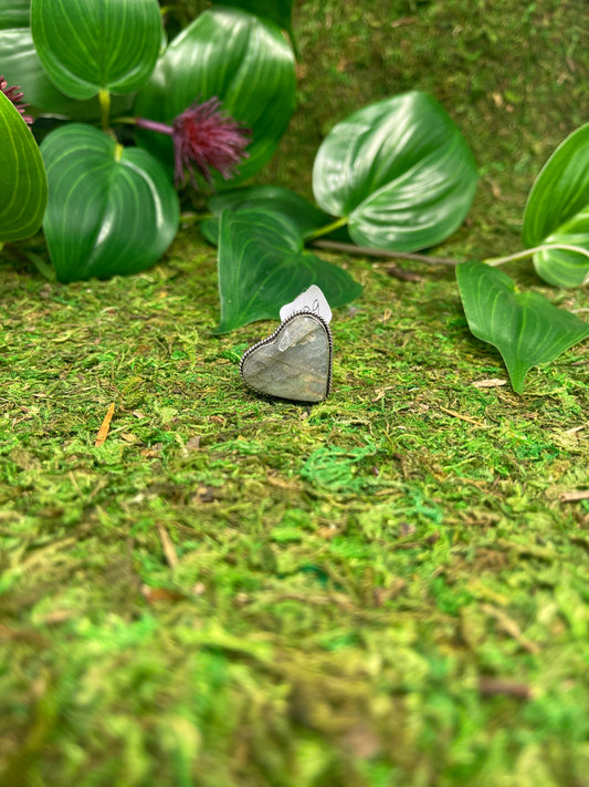 Heart Ring - Size 10 Labradorite